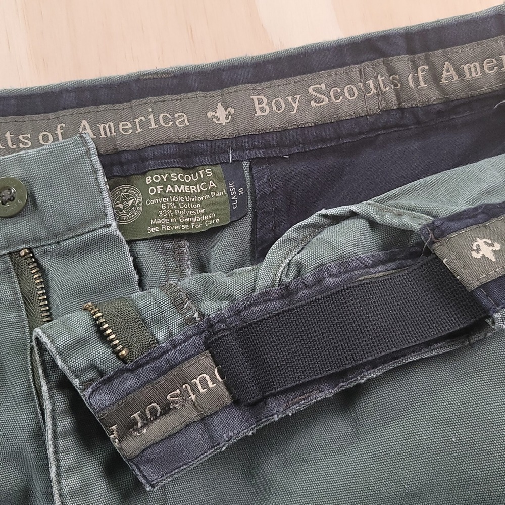 Vintage Boy Scouts of America‎ Mens Green Cargo Uniform Shorts Size 32 Canvas - Picture 5 of 11